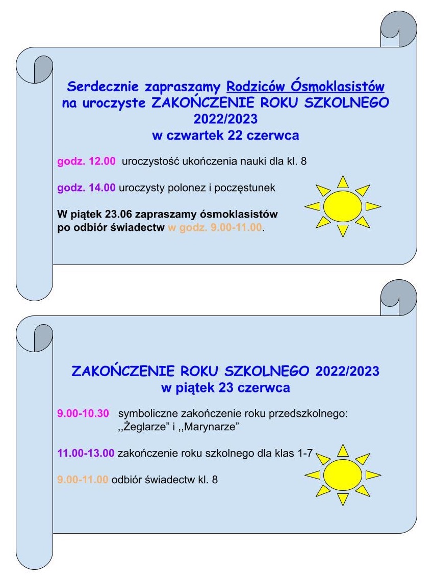 Zakończenie roku szkolnego 2022/2023